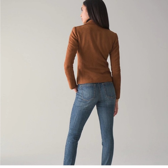 White House Black Market Tan Leather Jacket - Picture 4 of 6